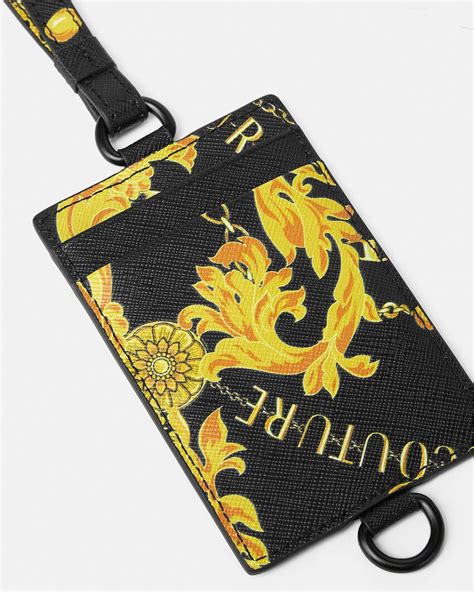 versace black chain print card holder|Buy and Sell Versace Card Holders .